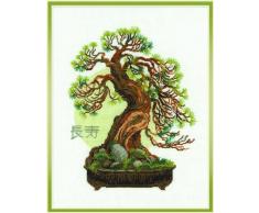 Riolis Bonsai Pine Wish of Longevity Cross Stitch kit, Baumwolle, Multi-Color, 35 x 45 x 0,1 cm