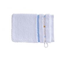 Vossen Quadrati Uni Waschhandschuhe 3er Set Größe: 22 x 16 cm Farbe: 001 / Weiss/bleu