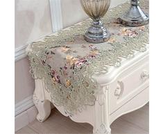 taixiuhome grün Hohl Lace Floral bestickt Modern Esszimmer Home Tischläufer Tisch Flaggen für Party Hochzeit Dekoration, Spitze, grün, 15.7 x 70.8 inches(40 x 180cm)