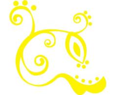 INDIGOS 4051095047308 Wandtattoo w420 Pflanze Blume 120 x 118 cm, gelb