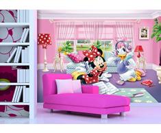 AG Design FTDXXL 2229 Minnie Mouse Disney, Papier Fototapete Kinderzimmer- 360x255 cm - 4 teile, Papier, multicolor, 0,1 x 360 x 255 cm