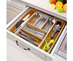 BAKAJI Besteckkasten Schublade 46 x 30 x 5 cm Bamboo Naturale