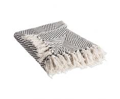 DII Rustikal Farmhouse Baumwolle Chevron Decke/Überwurf mit Fransen für Stuhl, Couch, Picknick, Camping, Strand, & den täglichen Gebrauch, 127 x 152,4 cm – Urban Chevron Mineral Urban Chevron blau (french blue)