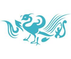 INDIGOS 4051095018490 Wandtattoo w215 Vogel, Phönix 80 x 35 cm, türkis