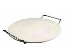 IBILI Pizzastein mit Ständer, Keramik, Silber/beige, 33 x 33 x 4 cm, 2-Einheiten