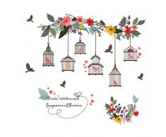 INSLOMSA Wandaufkleber für Schlafzimmer, Mädchen, Kinderzimmer, Blumen, Hintergrund, 66 × 70 cm