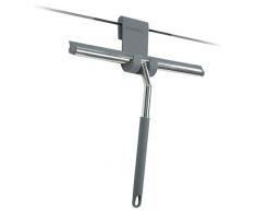 Sealskin Duschabzieher Urban, Glaswischer inklusive flexiblem Halter und Schraubhaken, Edelstahl poliert