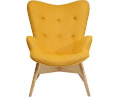 Kare Sessel Angels Wings Yellow Econo, Moderner TV Chillout Polstersessel mit Armlehne, Lounge XL Cocktailsessel im Retro-Design, Gelb (H/B/T) 94x73x81cm