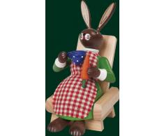 Häsin im Lehnstuhl, Osterhase Holz, Erzgebirge Richard Glässer Seiffen, 13072