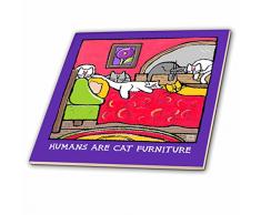 3dRose LLC Cat Möbel/Cartoon Katzen/witzige Katzen/Kätzchen Pets/Funny Pets, 4-Zoll-Keramik Fliesen