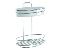 Metaltex Orbit Regal 2-Etg. mit 1 Kleinteile Ablage, Metall, Chrom/weiß, 13 x 26 x 35 cm