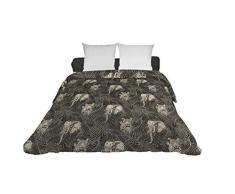 Soleil docre Safari Bettdecke, Polyester-Baumwoll-Mischgewebe, Grau, 220 x 240 cm