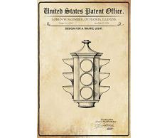 Schatzmix Patent fÃ¼r eine Ampel Metallschild 20x30 Deko tin Sign Blechschild, Blech, Mehrfarbig, 20x30 cm