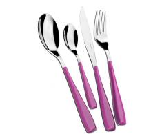 Bugatti BESTECK 24 TEILIG Set Edelstahl 18/10 (DE) Glamour IRIS Moderne Fuchsia, SECHS Stellen