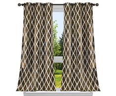 Duck River Textil Verdunkelungsvorhang mit geometrischem Muster, 38 x 84 cm, Schokoladenbraun