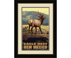Northwest Art Mall pal-6441 fgdm EH Eagle Nest New Mexico Elk Herde gerahmtes Wandbild Art von Künstler Paul A. lanquist, 40,6 x 55,9 cm
