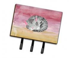 Caroline s Treasures schlafende Katze grau Watercolor Wandhaken, Multicolor, Triple