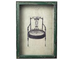Sterling 128–1027 Traditionelle Pariser Bild Rahmen mit French Antik Stuhl Print, 9 von 33 cm, Distressed Verde