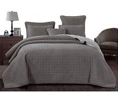 DaDa Bedding Collection Tagesdecken-Set Landhausstil King grau