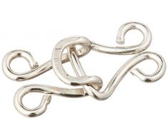 Dritz 97-1 Garderobenhaken und Ösen, 4 Stück Coat Hook & Eye Closures Messing vernickelt