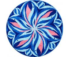 Grund m2671-042001247 Tanzender Himmel - Mandala Runde Durchmesser 60 cm, Badteppich, Kunstfaser, Blaue Rose, 60 x 10 x 1, 8 cm