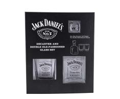 Jack Daniels Lizenzprodukt Barware 8451 Black Label Logo Dekanter, Geschenkset, transparent