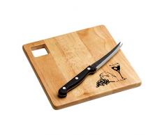 Premier Housewares Käsebrett und messersatz, Rubberholz, Edelstahlmesser