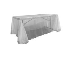 La Leinen Sheer Spiegel Organza Tischdecke, rechteckig, Polyester, weiß, 228.6 x 335.28 x 0.022 cm