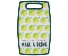 Livin on the Wedge Limes oder Zitronen When Life Gives You Lemons Machen A Drink Logo Gemustert Kunststoff Schneidebrett, weiß
