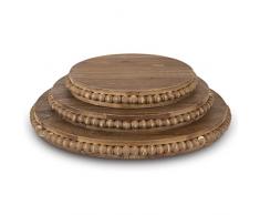 Lone Elm Holz Perlen Ständer Tablett (Set von 3), 40,6 x 3,8 x 40,6 cm