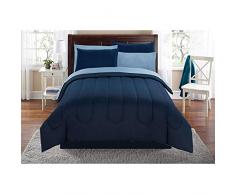 Keeco Mainstays 529421625 Bettwäsche-Set für Doppelbett in Tasche, Marineblau