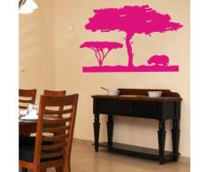 INDIGOS 4052166116558 Wandtattoo w553 Afrika / Steppe Wandaufkleber, 96 x 61 cm, rosa