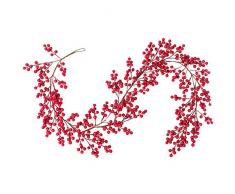 DearHouse Weihnachtsgirlande mit roten Beeren und Flexibler künstlicher Beerengirlande für drinnen und draußen, für den Winter, Weihnachten, Urlaub, Neujahr.