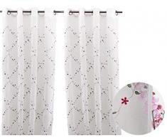 ForenTex A-0582 Florales Dekoschal für Fenster/Türen Polyester, Granat 145 x 260 cm