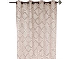 Home Maison HM698853754 Ösenvorhang Zürich, Jacquard, Knitteroptik, gekreuzte Linien, 135 x 260 cm, elfenbeinfarben