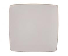 Mikasa Gourmet Basics Steinzeug Speiseteller quadratisch, Keramik, mattgrau, 7.500x17.000x17.000 cm