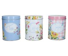 Katie Alice C000099English Garden Vorratsdosen für Kaffee, Zucker und Tee, 3-teiliges Set