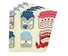 Küche Spüllappen Handtücher 100% Baumwolle, Super Saugfähig, bunt, bedruckt Design Geschirrtücher, Set 4 (Größe 45,7 x 68,6 cm) – Die Farbe, dass Funken Freude in ihrer Küche Mason Jars