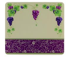 WENKO 2712944500 Multi-Platte Traube, für Glaskeramik Kochfelder, Schneidbrett, 56 x 0,5 x 50 cm, Gehärtetes Glas