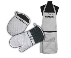 STONELINE 14206 3-teilig Grill- und Küchenset bestehend aus Kochschürze, Topfhandschuh und Topflappen