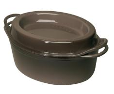 LE CREUSET 25083263402460 Doufeu Schmortopf aus Gusseisen oval Erdfarben 32 cm 25084322702460