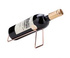 Ibnotuiy Weinregal, Metall, für 1 Flasche, minimalistisch, 2 Stück Gold