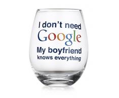 HC Elegant Home Persönlichen Geschenk 19 Unze Weinglas Weingläser ohne Stiel, Einzigartige Neuheit