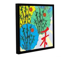 Artwall Kunstdruck auf Leinwand Jan Weiss Sonnenschirm Parade 61 Floater-Framed Leinwandbild 18x18