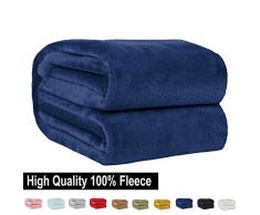 Shop Bedding Soft-Fleece-Decke Plüschdecke für Bett oder Couch - Fuzzy-Flanell-Decke für Schlafzimmer, Wohnzimmer und Reise Navy, Königin Blanket von Blissford