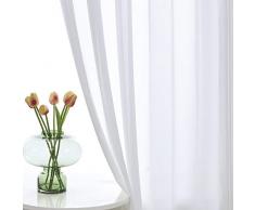 Vorhang, Leinen, durchscheinend, 2 Stück französisch 63 L | Pair weiß