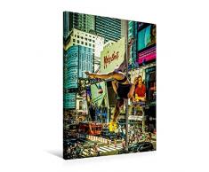 Premium Textil-Leinwand 60 x 90 cm Hoch-Format Poledance on the Streets of New York | Wandbild, HD-Bild auf Keilrahmen, Fertigbild auf hochwertigem Vlies, Leinwanddruck von Dirk Meutzner