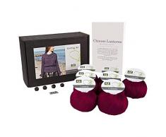 DesignEtte klein 100% ägyptische Baumwolle Strick-Set chinesischen Laternen P dunkelrot