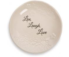 Pavilion Gift Company 19125 Licht Ihr Weg, Everyday Live Laugh Love Deko Keramik Teller, 12,7 cm
