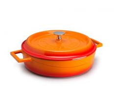 Pentole Agnelli coghsrp10624o SLOWCOOK Schmorpfanne, 24 cm, 2.4 L, Orange